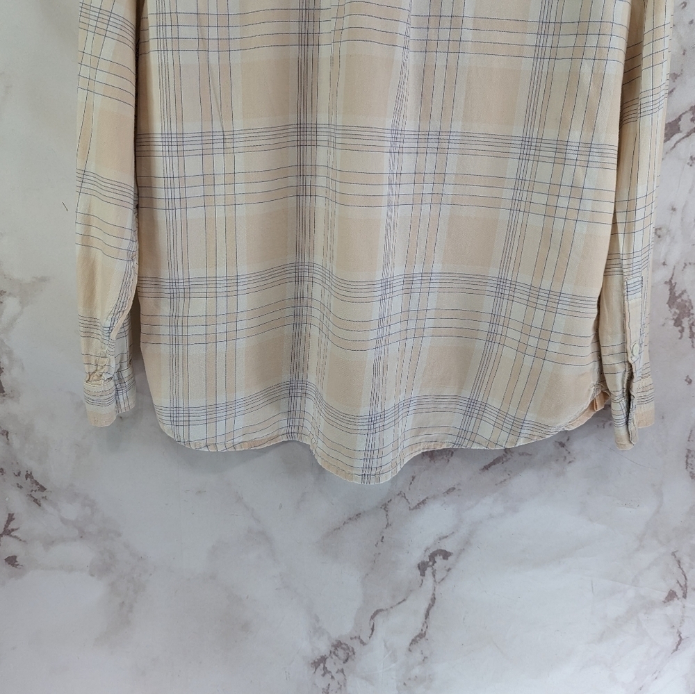 REI Shirt Womens Medium Pink Button Up Long Sleeve Cotton Plaid Co Up - Picture 7 of 12